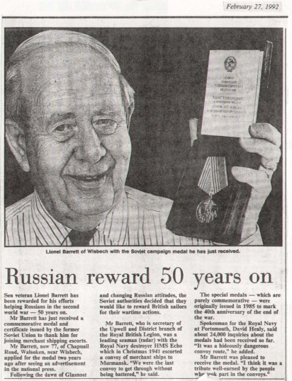 Local Wisbech man rewarded by Russia for protecting <b>merchant ships</b> during ... - 51190370395-412x538