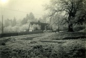 Hildersham Church Cottages on a frosty 1929 morning
