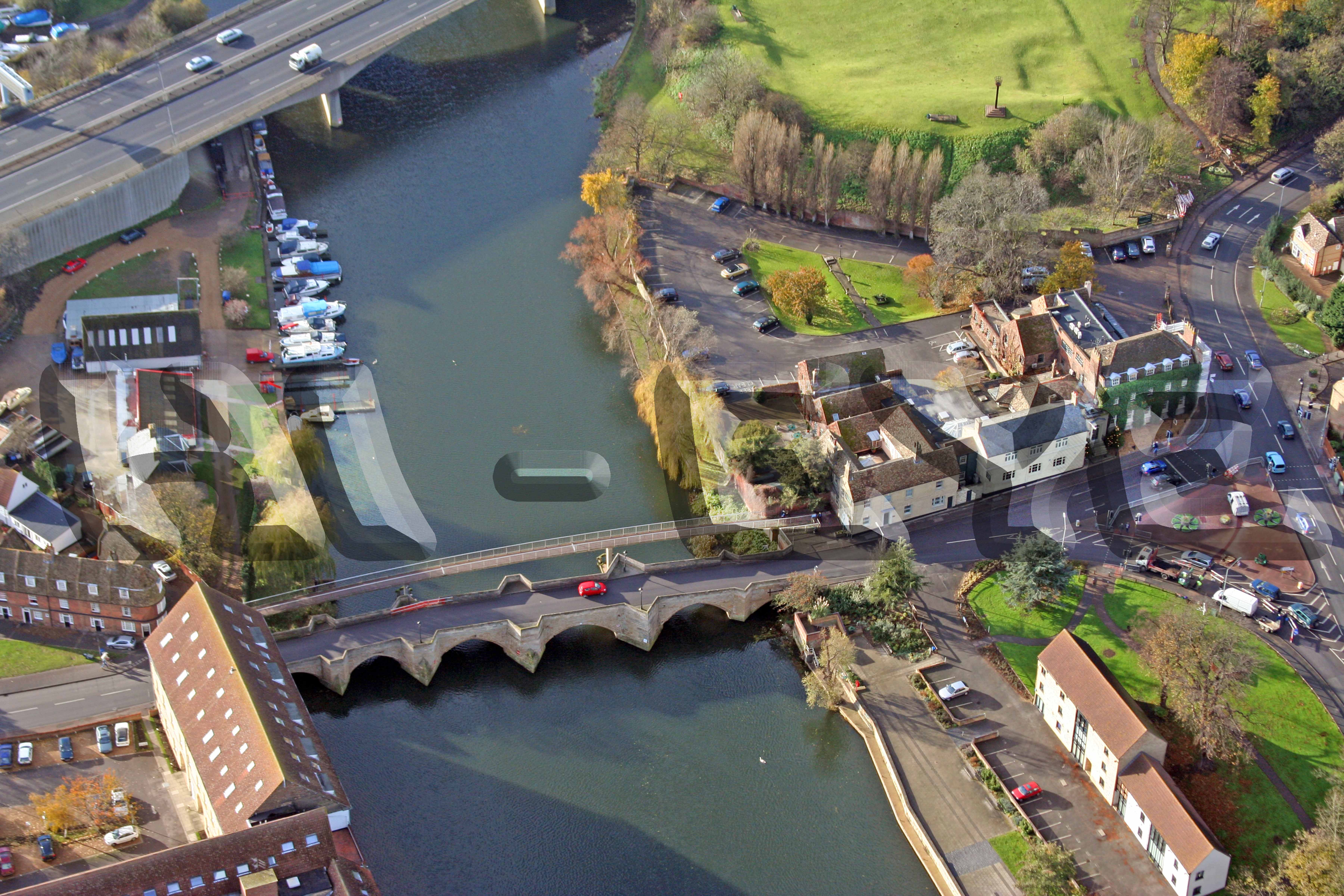 River bridge linking Huntingdon to Godmanchester. Urban villages