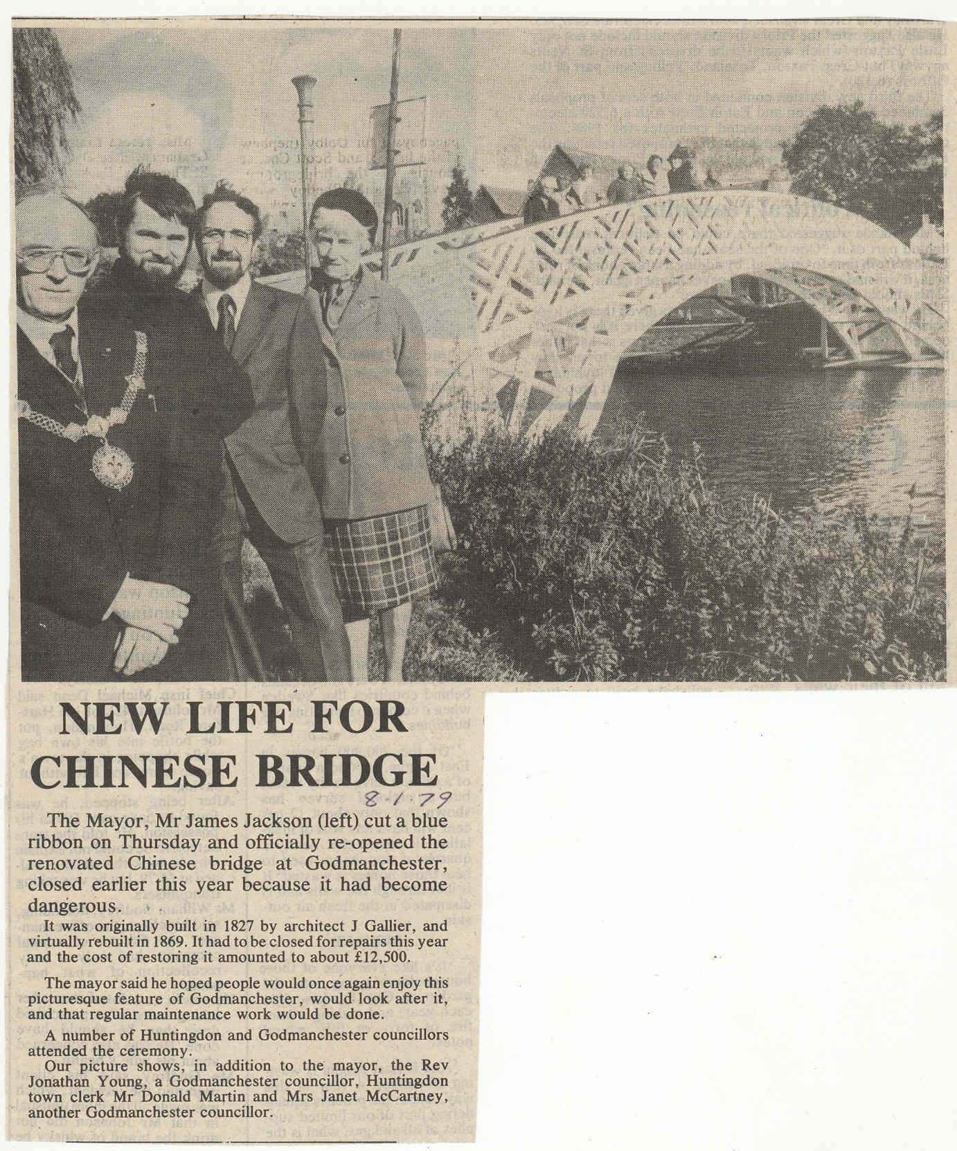 Godmanchester Chinese bridge renovated 1978 9. source Hunts