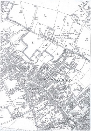 Huntingdon Town Centre Map Os Map Of Huntingdon Town Centre. | Maps | Huntingdon