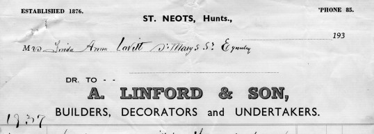 Letterhead From A Linford Son Builders Decorators And