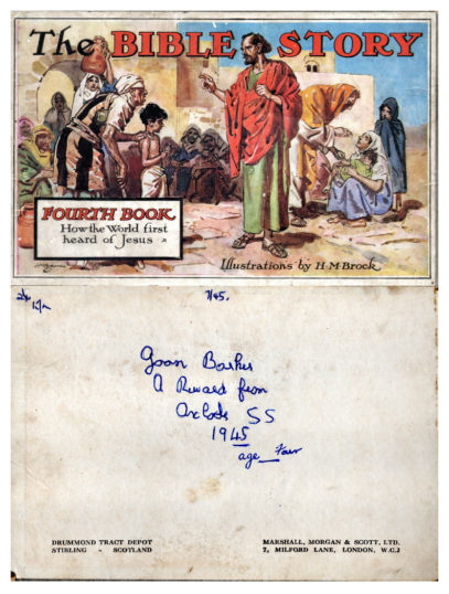 Joan Barker aged 4 years of Oxlode near Pymoor received a book