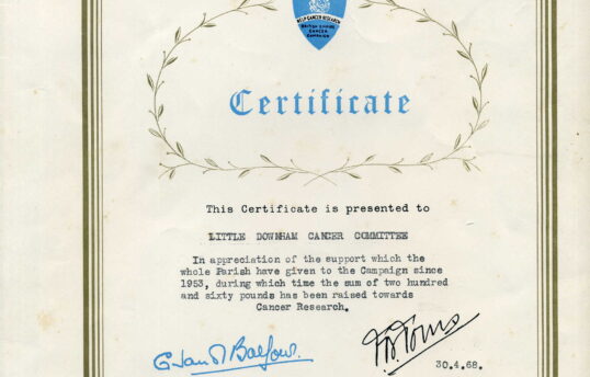 Cancer Research Certificate.