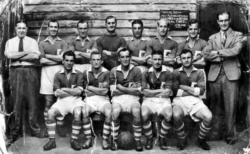Peterborough United Football Club 1949/50 | Ball, Groups, Male, Urban towns  | Yaxley